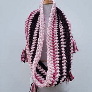 Enid Inspired Snood Wednesday Addams Scarf Infinity Scarf with Tassels Nevermore image 10