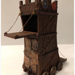 Siege Tower 28mm Wargaming Terrain | Medieval Siege Engine for Warhammer: The Old World, SAGA & DND | 3D Printed