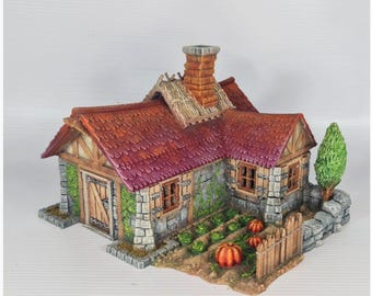 Pumpkin Cottage 28mm DND Terrain | Tabletop Wargaming Scenery for Frostgrave & RPG | Unpainted 3D Printed