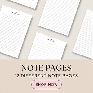 Printable Note Pages: Lined, Grid & Dotted (Digital Download)