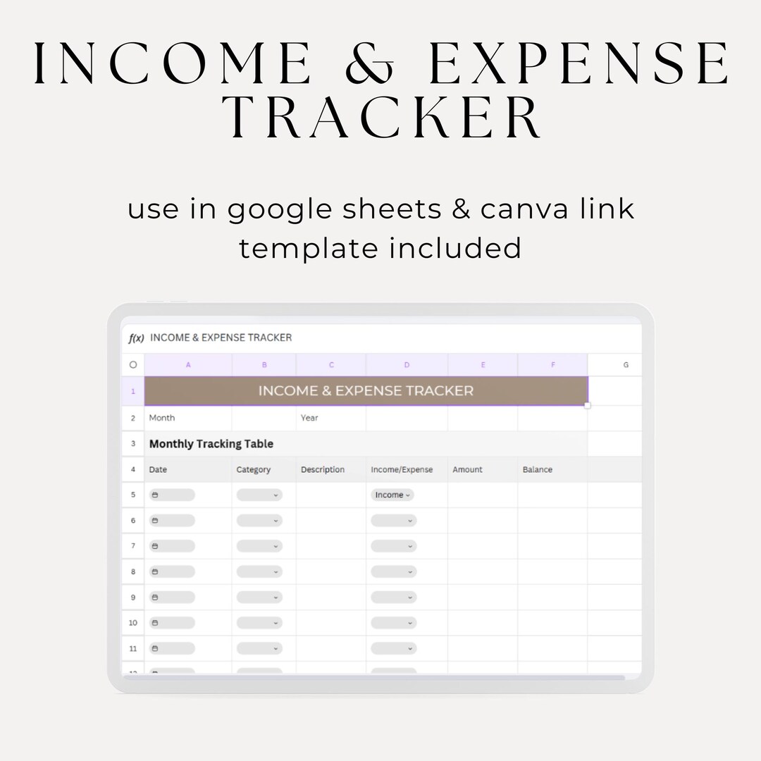 Business Income & Expense Tracker Spreadsheet | Canva Sheets ...