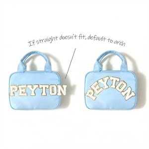 Personalized Lunch Box Bag Custom Lunchbox with Patches School Kids Nylon Chenille Letter Lunch Bag Insulated cooler Back to School Bento image 10