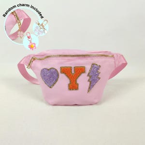 Custom Jumbo Fanny Pack Small Fanny Pack Sewn on Chenille Patches Personalized Nylon Waist Pack Kids Adult Small Extra Large XL Belt Bag image 8