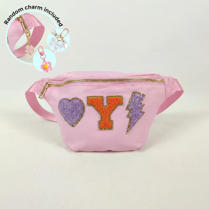 Custom Jumbo Fanny Pack Small Fanny Pack Sewn on Chenille Patches Personalized Nylon Waist Pack Kids Adult Small Extra Large XL Belt Bag image 8