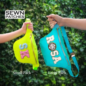Personalisierte Fanny Pack Genähte Patches Nylon Gürteltasche Benutzerdefinierte Beutel Chenille Patch Kinder Erwachsene Kleine Große Jumbo Fanny Pack Crossbody Bag