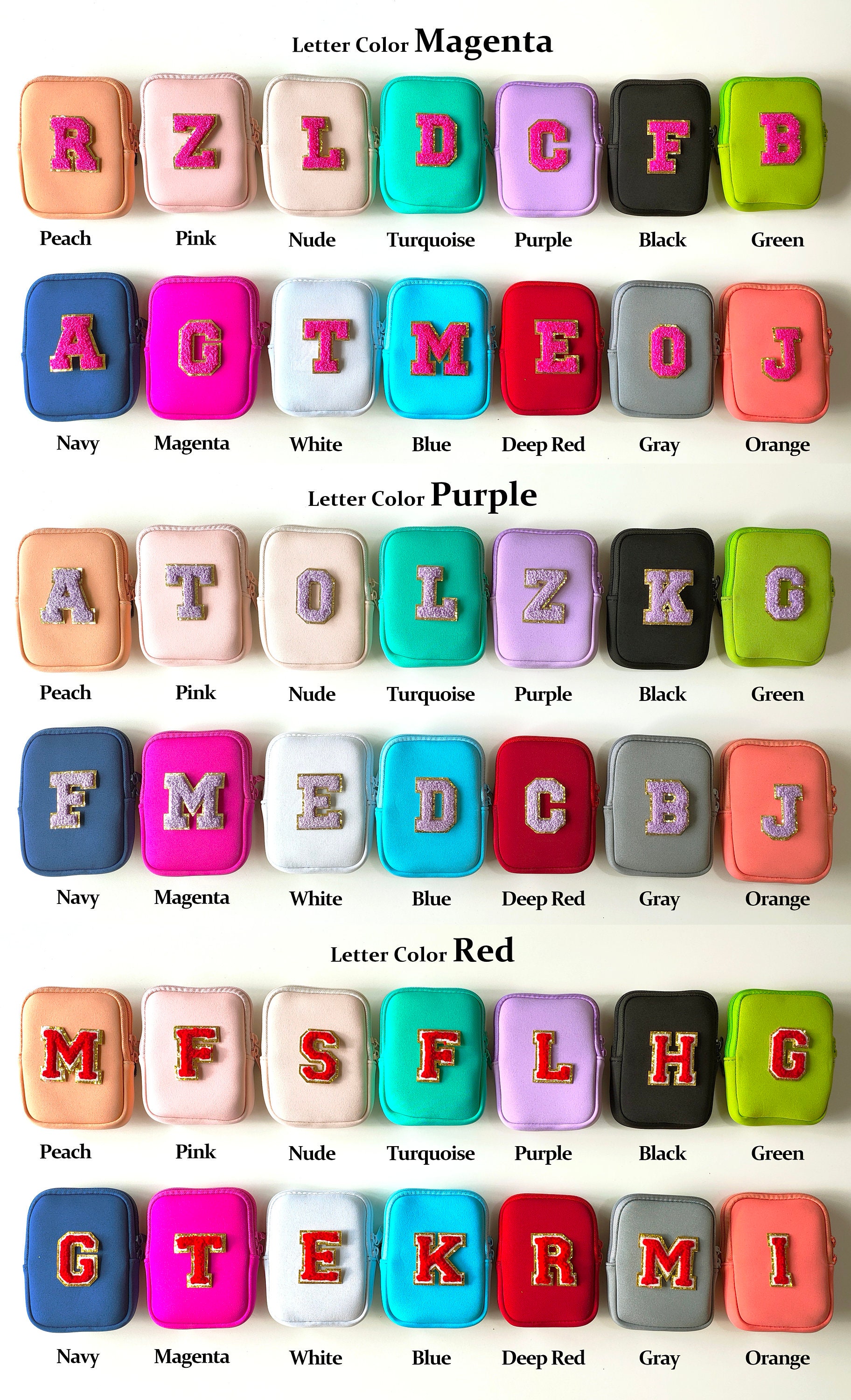 Personalized Tumbler Pouch Custom Water Bottle Pouch Initial Letter Patch Cup Accessories Fanny Pack 30oz 40oz Customized Tumbler Backpack