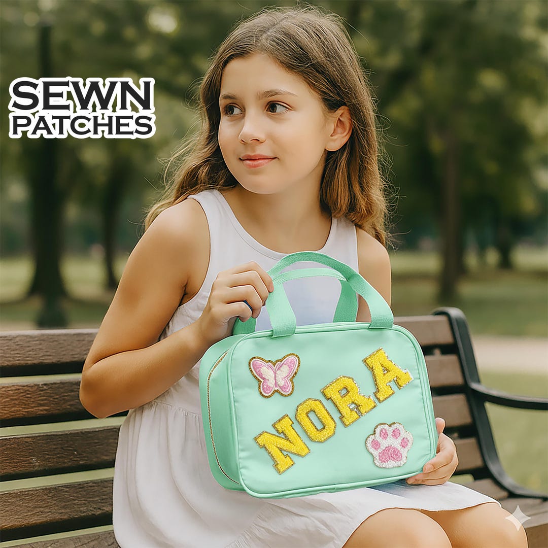 Personalized Lunch Box Bag Custom Lunchbox With Patches School Kids ...
