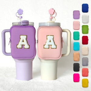 Benutzerdefinierte Tumbler Beutel Wasserflasche Beutel Personalisierte Anfangsbuchstabe Patch Tasse Zubehör Bauchtasche 30 Unzen 40 Unzen Individuelle Tumble Rucksack