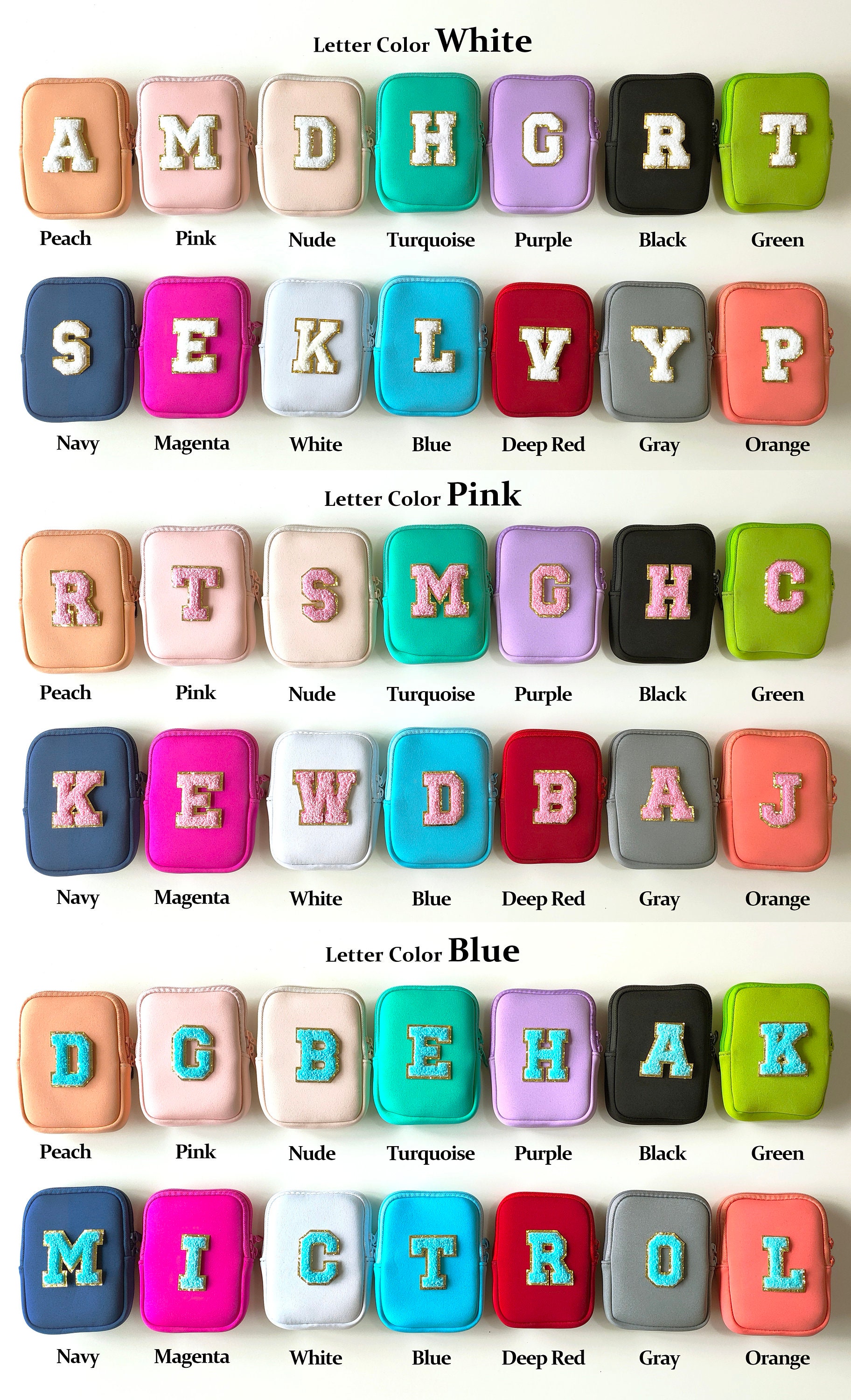 Personalized Tumbler Pouch Custom Water Bottle Pouch Initial Letter Patch Cup Accessories Fanny Pack 30oz 40oz Customized Tumbler Backpack