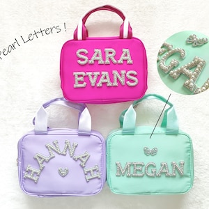 Personalized Lunch Box Bag Custom Lunchbox with Patches School Kids Nylon Chenille Letter Lunch Bag Insulated cooler Back to School Bento image 6