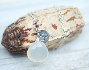 Ohm Necklace, Simple Drop Necklace with Ohm Charm, Minimalist Boho Jewelry