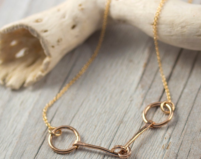 Horse Bit Necklace, Horse Necklace, 14 Karat Gold Filled Etsy