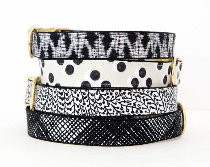 Black and White Dog Collar Collection Etsy