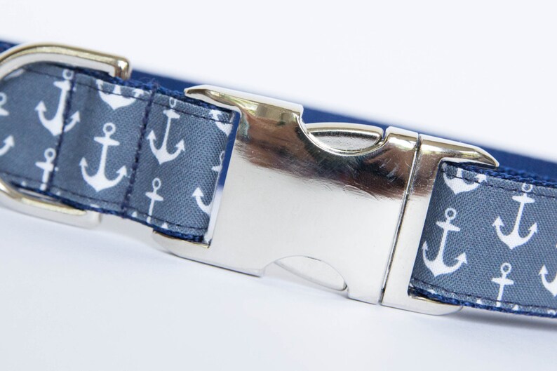 Bow Tie Dog Collar Blue/Grey Anchors Aweigh Etsy