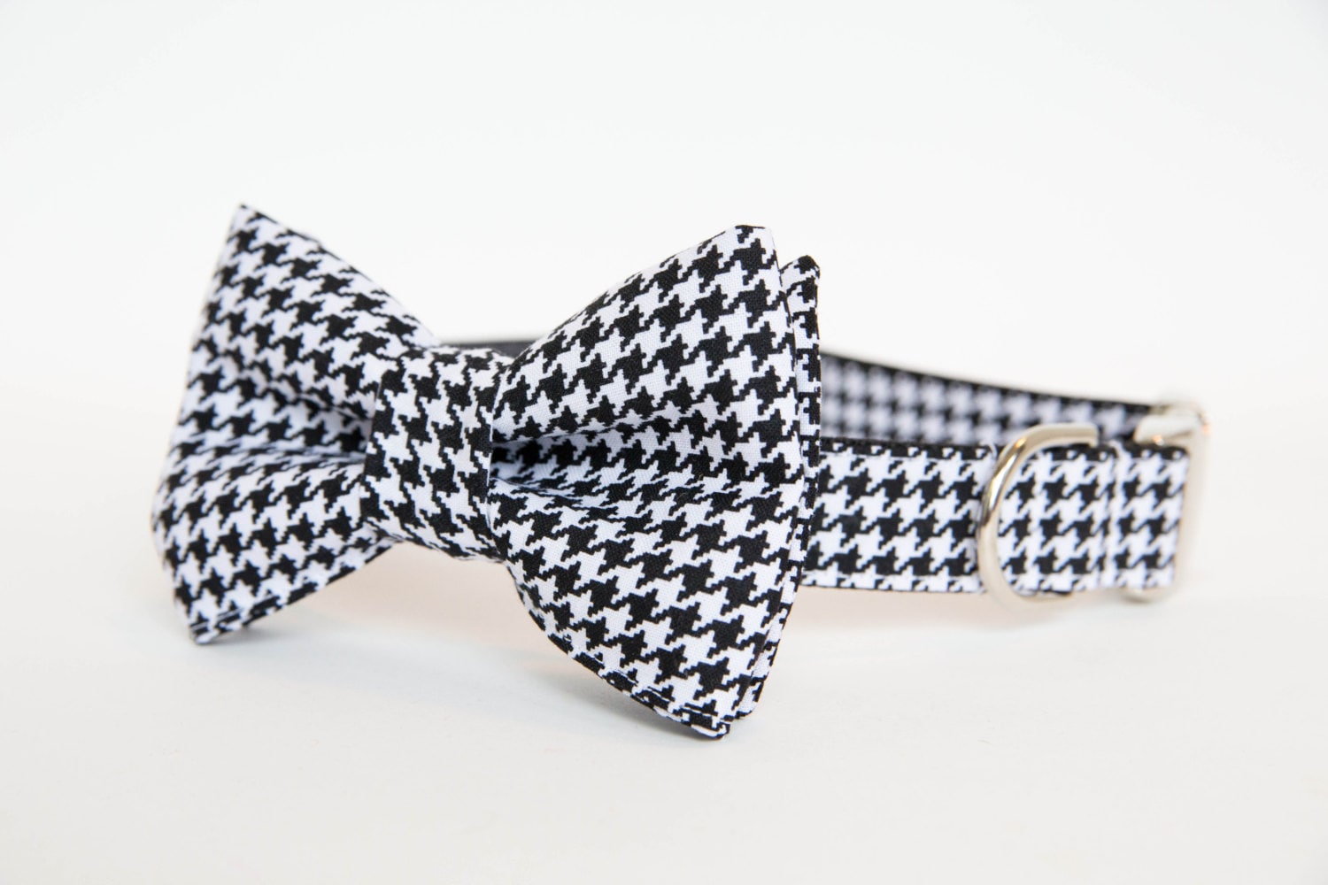 Dog Bow Tie Collar Black and White Houndstooth Etsy