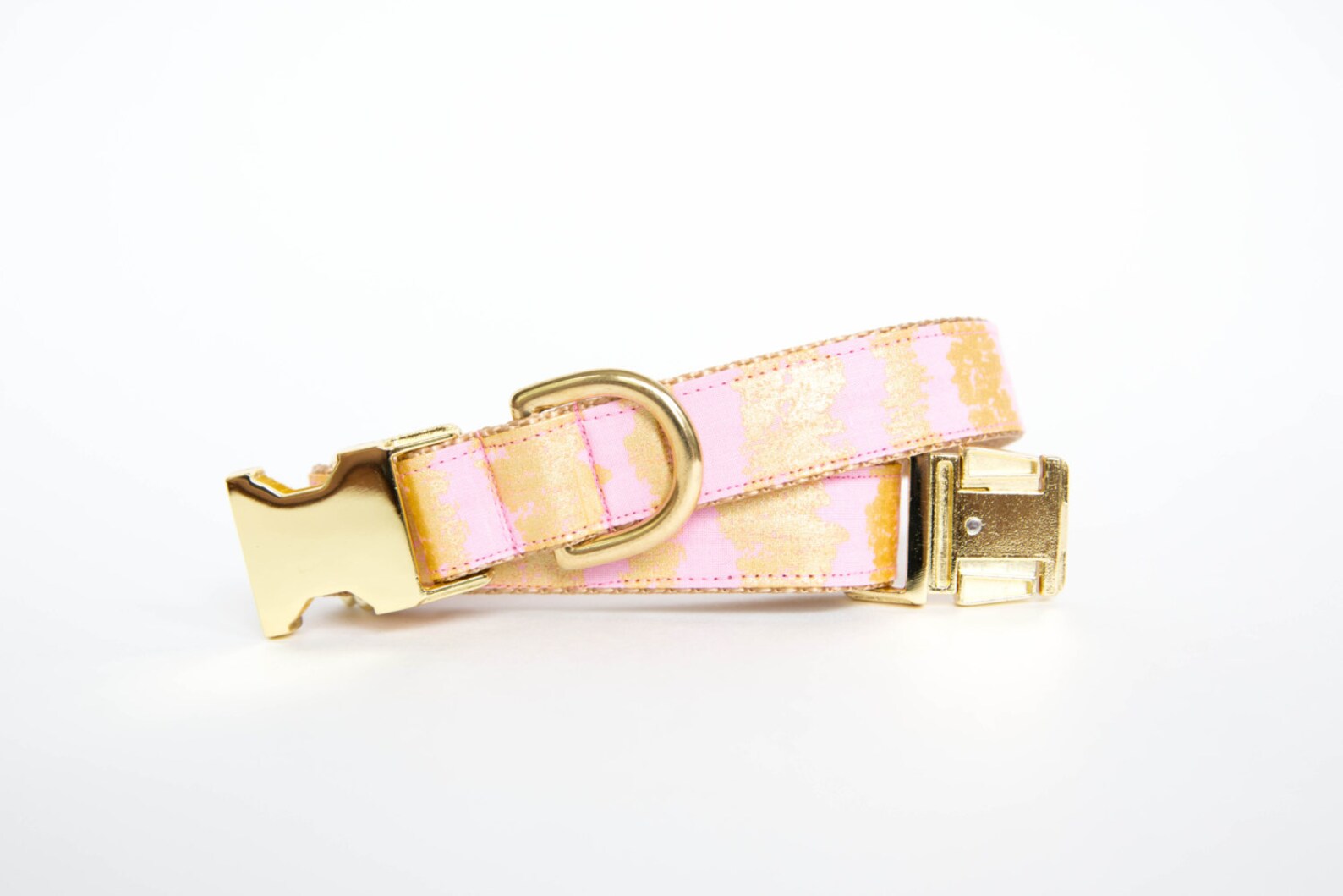 Pale Pink and Gold Dog Collar Metallic Gold Etsy