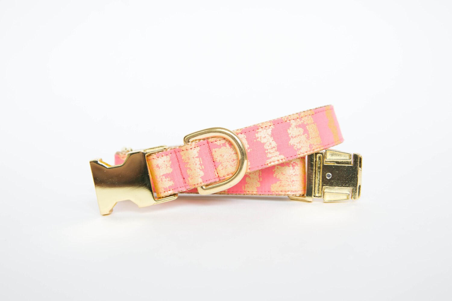 Pink and Gold Dog Collar Metallic Gold Etsy