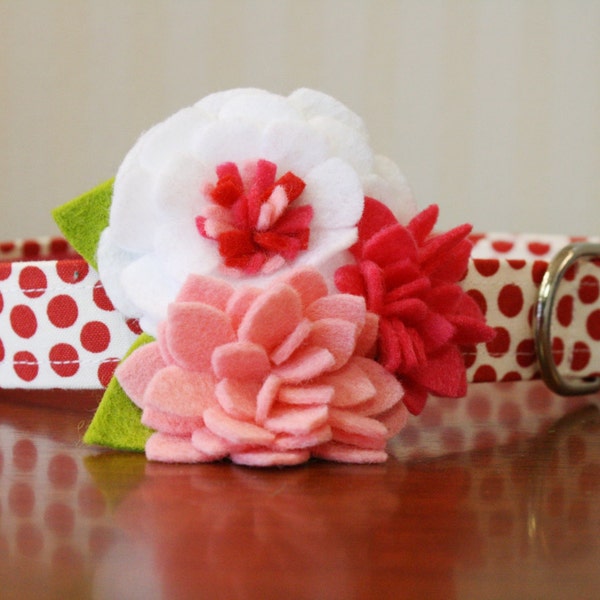 Flower Dog Collar - Valentine Bouquet