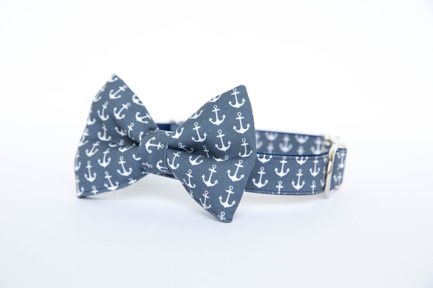 Bow Tie Dog Collar Blue/Grey Anchors Aweigh Etsy