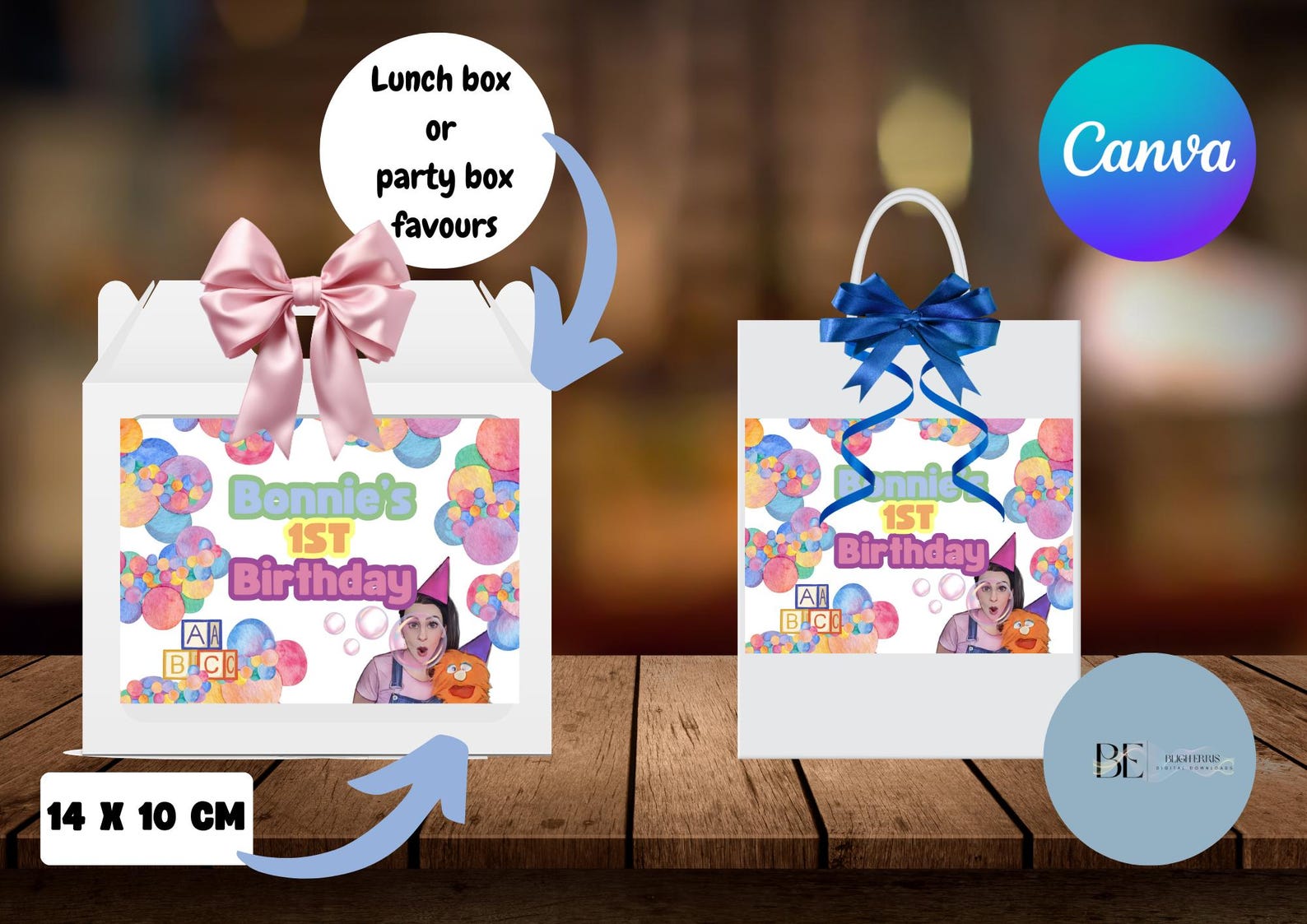 Ms Rachel Birthday Party Invitation Bundle, Thankyou for Coming Tags ...