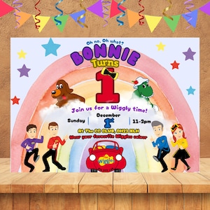 The Wiggles birthday Party invite, Wiggles printable Birthday Invitation, wiggles car birthday party