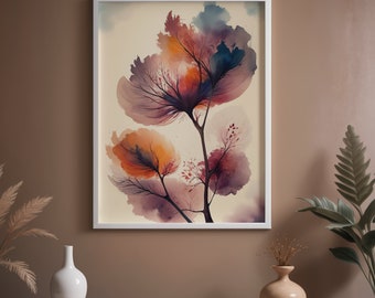 Watercolor Flower Canvas Print - Abstract Pastel Floral Wall Art - Dreamy Botanical Bedroom Decor - Mothers Day Gift for Her