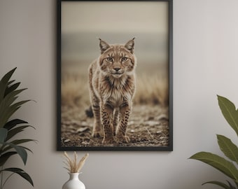Nordic Lynx Canvas Print - Scandinavian Wild Cat Wall Art - Forest Wildlife Photography - Cabin Lodge Decor - Gift for Cat Lover