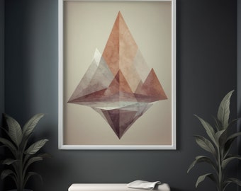 Geometric Abstract Canvas Print - Modern Minimalist Wall Art - Mid Century Style Decor - Contemporary Office - Scandinavian Gift