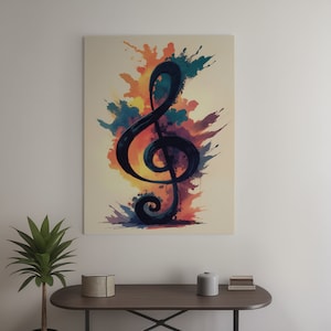 Clave de estilo abstracto sobre fondo de color Lienzo Cartel Acrílico listo para colgar Salón Dormitorio Mural Decoración de pared