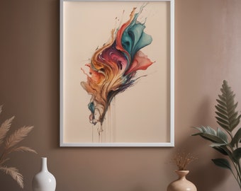 Fluid Art Canvas Print - Abstract Flowing Colors Wall Art - Modern Living Room Decor - Contemporary Colorful - Unique Art Gift