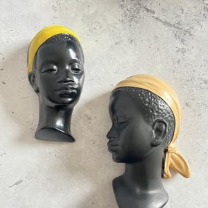 Duron Chalkware Pair Of Profile Head Ornaments Wall Hanging Plaque