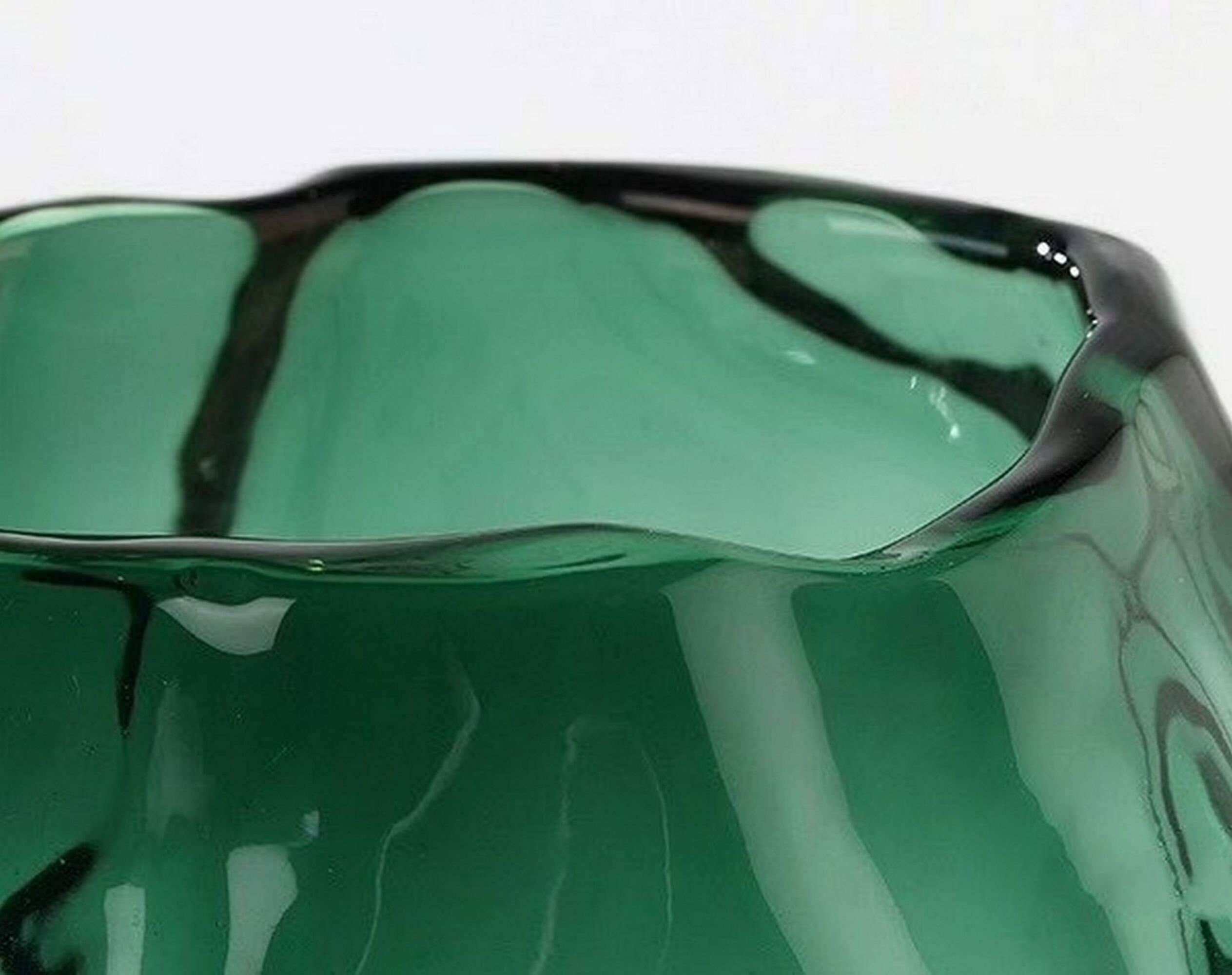 Elegant Green Glass Vase With Unique Textured Design Modern Sculptural Green Glass Flower Vase ...