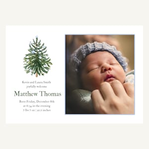 Baby Geburt Weihnachtsankündigung | Baby's 1st Holiday Editierbare Kartenvorlage