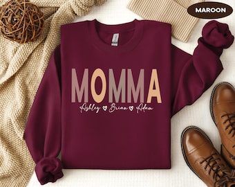 Personalized Momma Sweatshirt, Custom Mommas Sweatshirt, Mother's Day Gift