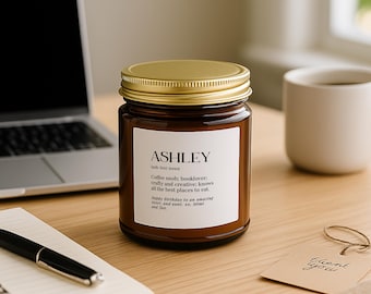 Personalized Birthday Name Candle | Coconut-Soy Wax | Custom Label Gift | Hand-Poured | Clean Burn |