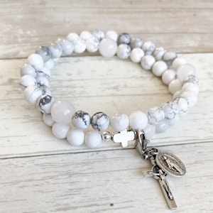 Chews Life Stretch & Wrap Rosary Bracelet: Glory (White)