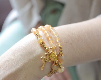 Gold Rosary Bracelet | Our Lady of the Golden Heart