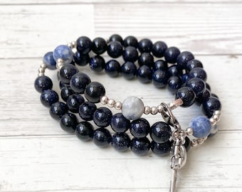 Chews Life Triple Wrap Rosary Bracelet Stella Maris Etsy Australia