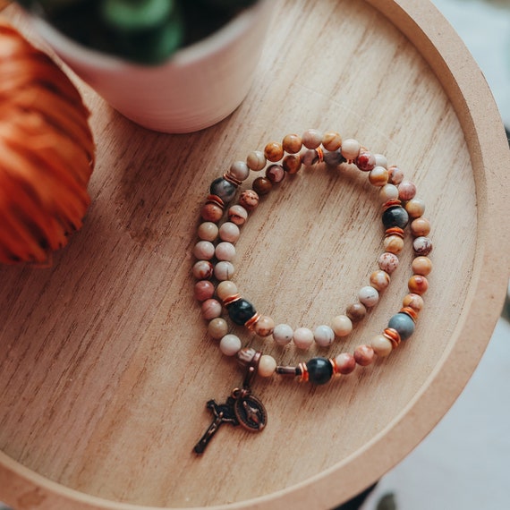 Stretch and wrap rosary bracelet deals
