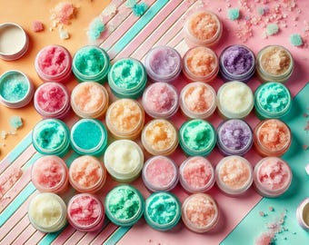 Natural Sugar Scrub – Exfoliating Body Scrub with Essential Oils & Aloe, Hydrating Skincare, Handmade Spa Gift, Multiple Scent Organic