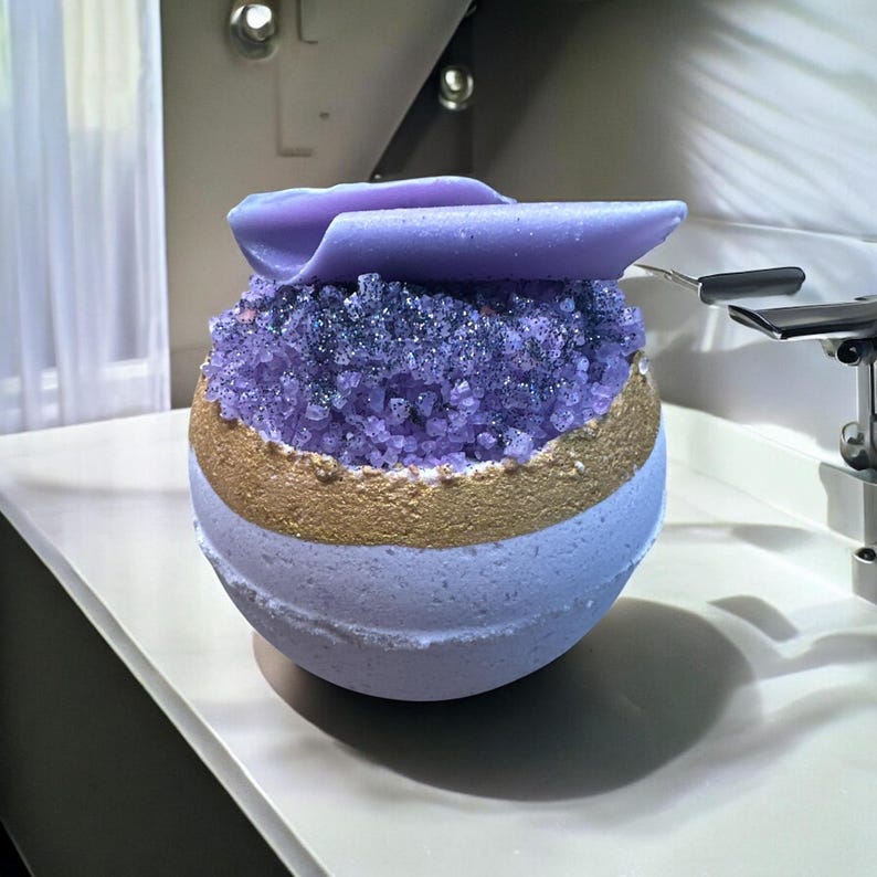 1000 Wishes Bath Bomb – Organic Bath Fizzy with Epsom Salt, Goat’s Milk & Honey, Essential Oils, Handmade Luxury Soak, Moisturizing Spa Gift image 2