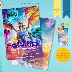 Dragon Invitation Dragon Party Dragon Birthday Editable Digital Product Instant Download