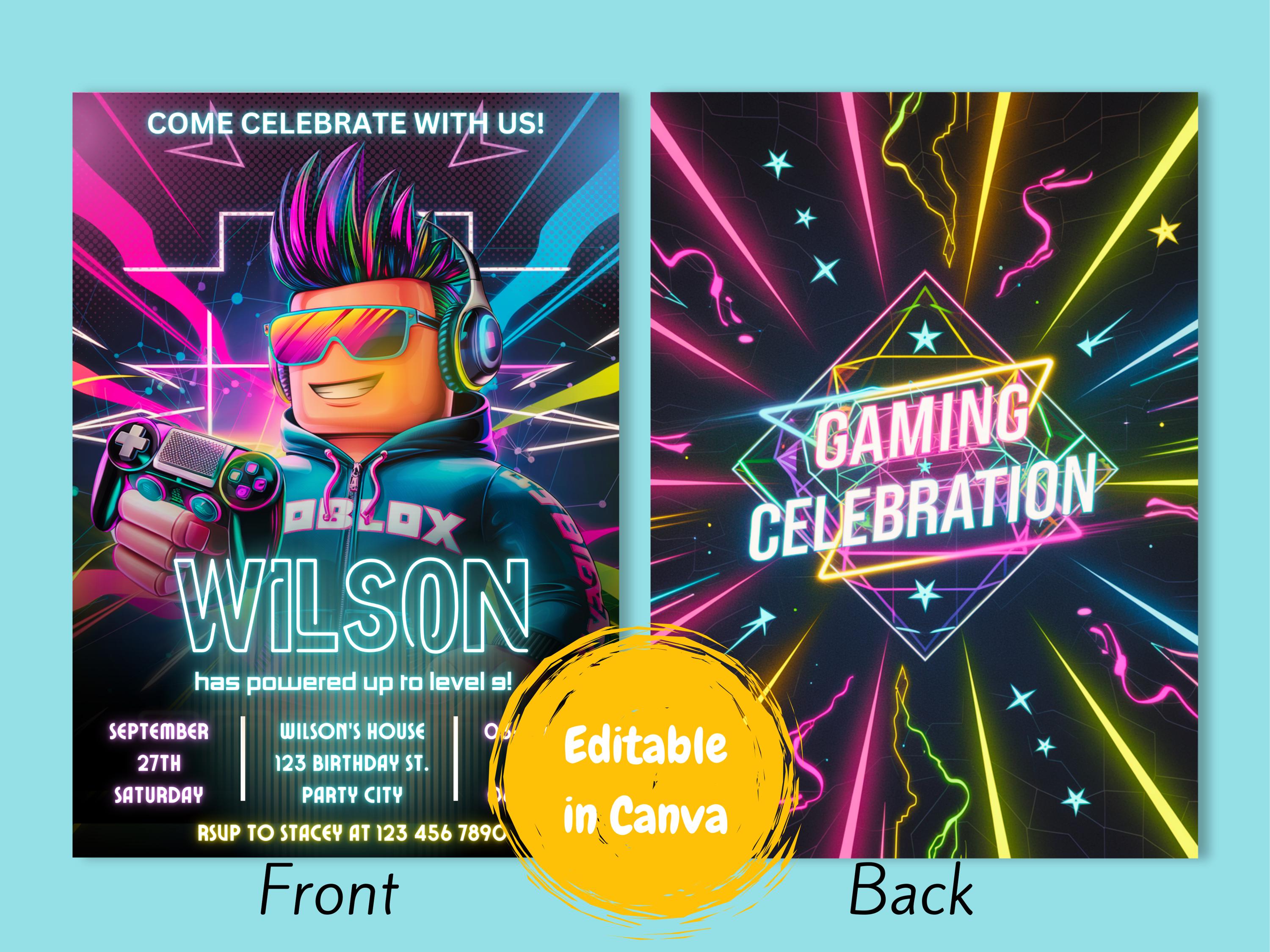 Roblox Invitation Roblox Birthday Invitation Roblox Party Editable roblox-invitation-roblox-birthday-invitation-roblox-party-editable