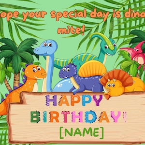 Biglietto di compleanno a tema dinosauro, per ragazzo/ragazza - Biglietto di compleanno