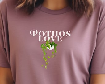 Plant T-Shirt Pothos Shirt Hanging Plant Gardening Shirt Women's Shirt Epipremnum Plant Lover Gift Good Vibes Plant Gift Men Shirt Mom gift
