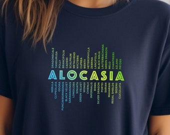 Plant T-Shirt Alocasia Shirt Frydek T-Shirt Rare Plants Shirt Gift For Women Tropical Plant Shirt Aroids Graphic Tee Silver Dragon Scale