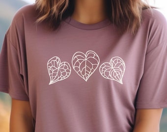 Anthurium Leaf Shirt Clarinervium Shirt Retro Shirt Women's Gift for Plant Lover Mens Gift Graphic Tee Leaf Pattern Shirt Aroid Shirt