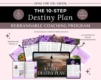 Hecho para usted Remodele su programa de entrenamiento de marca Destiny, libro de trabajo, libro electrónico/contenido para entrenadores de vida, visualización, meta, entrenador de meditación