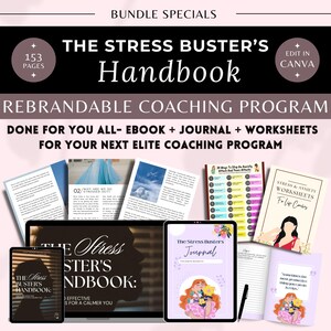 PLR Life Coaching Program Stress Anxiety Guide Done for You Course Ebook  Workbook with Editable Template Canva for Life and Healing Coaches
