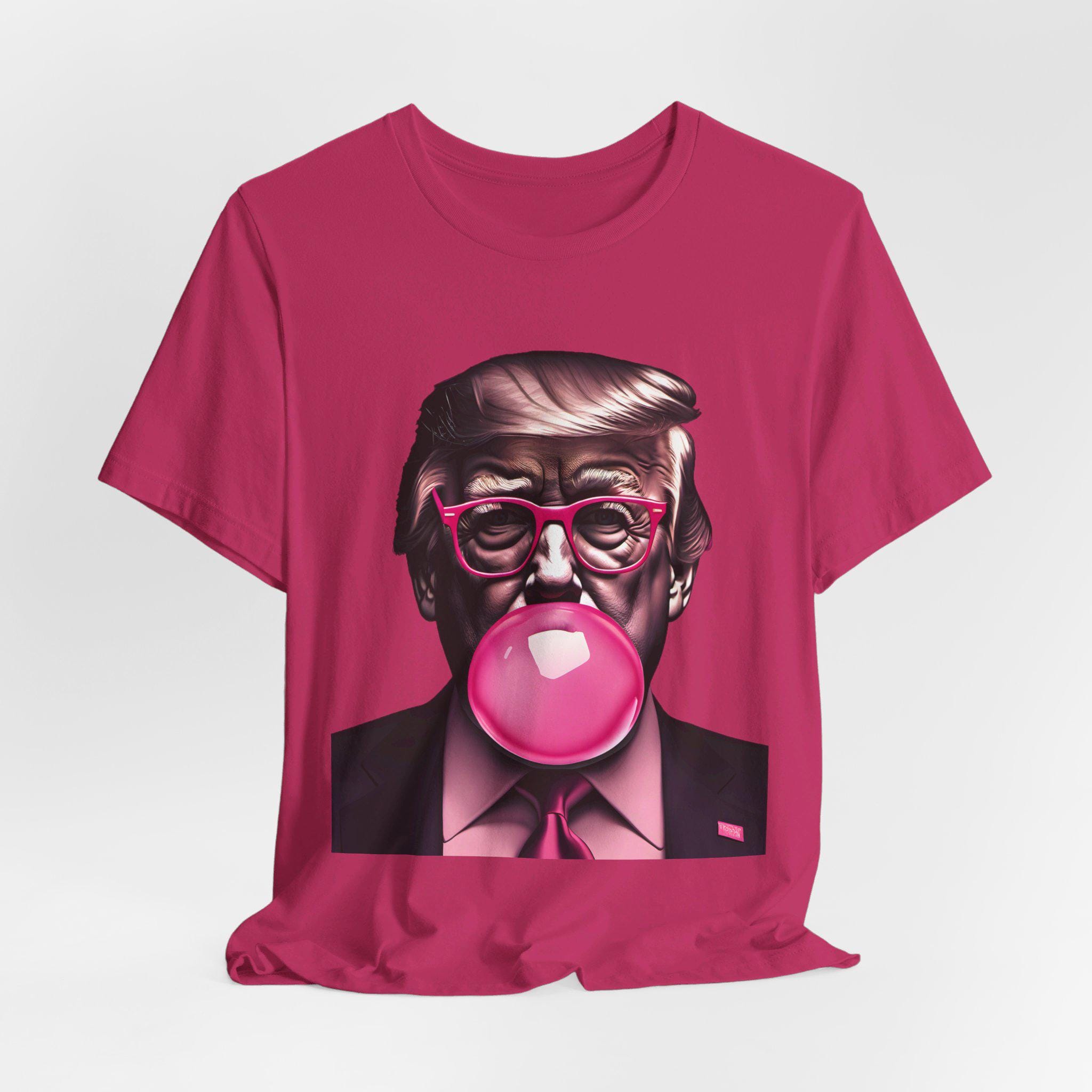Pink Trump Bubble Gum Graphic T-Shirt – Funny Novelty Tee For Men & Women, 100% Cotton Casual Top For Gifts & Daily Wear